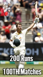 David Warner Double Century In 100th Test Matches