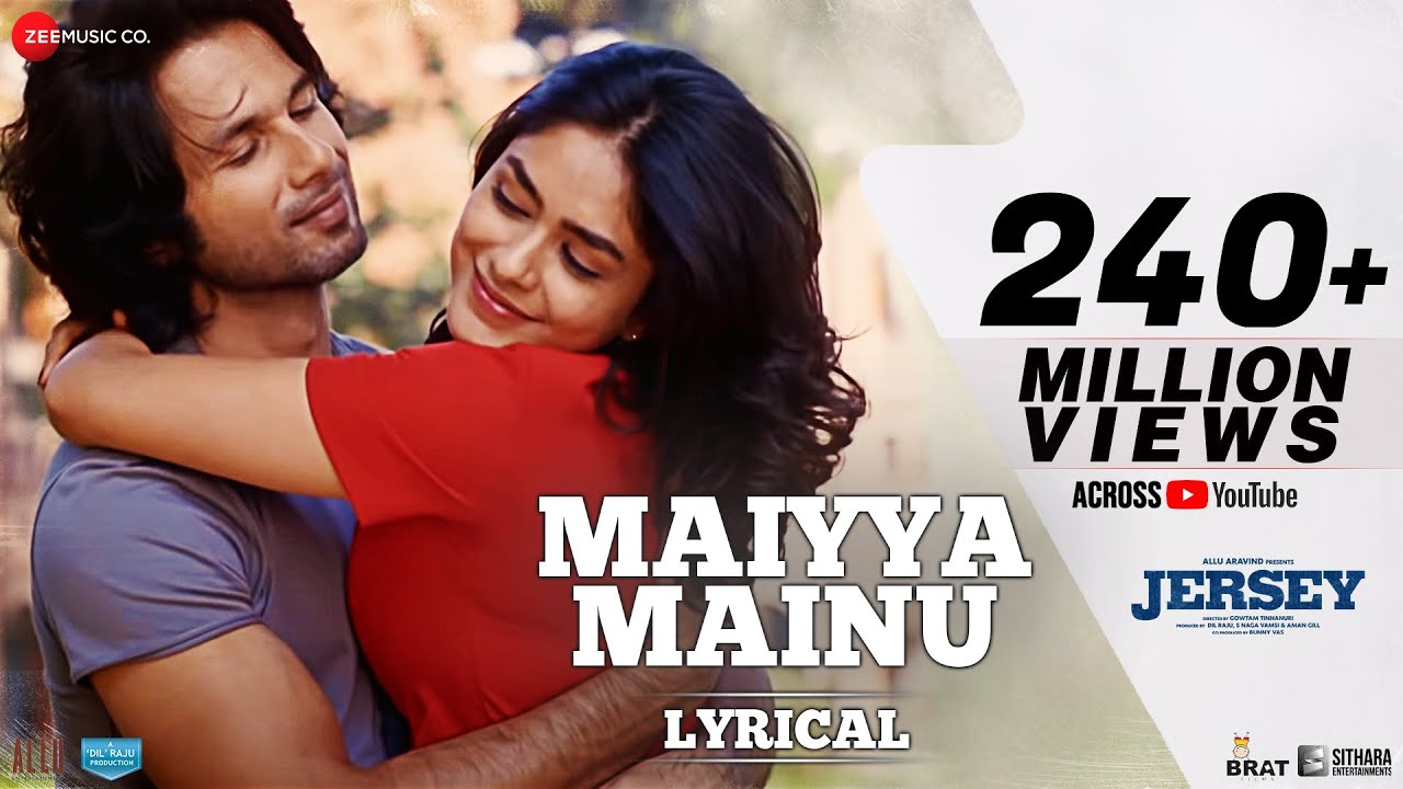 Maiyya Mainu song | Jersey | Shahid Kapoor, Mrunal Thakur|