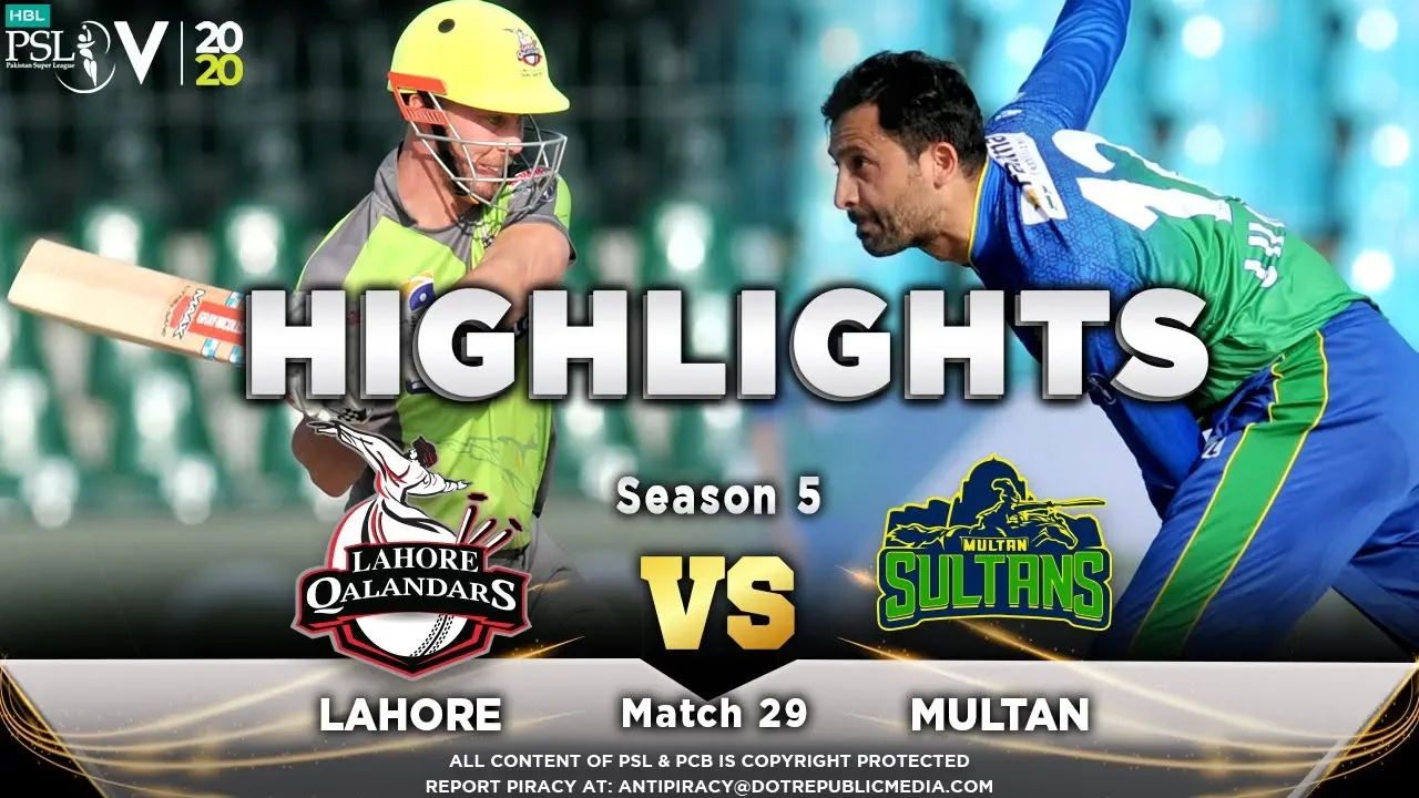 Lahore Qalandars vs Multan Sultans | Full Match Highlights | Match 29 | 15 March | HBL PSL 2020