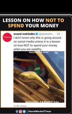 Lesson on how not to spend your Money when you are wealthy!