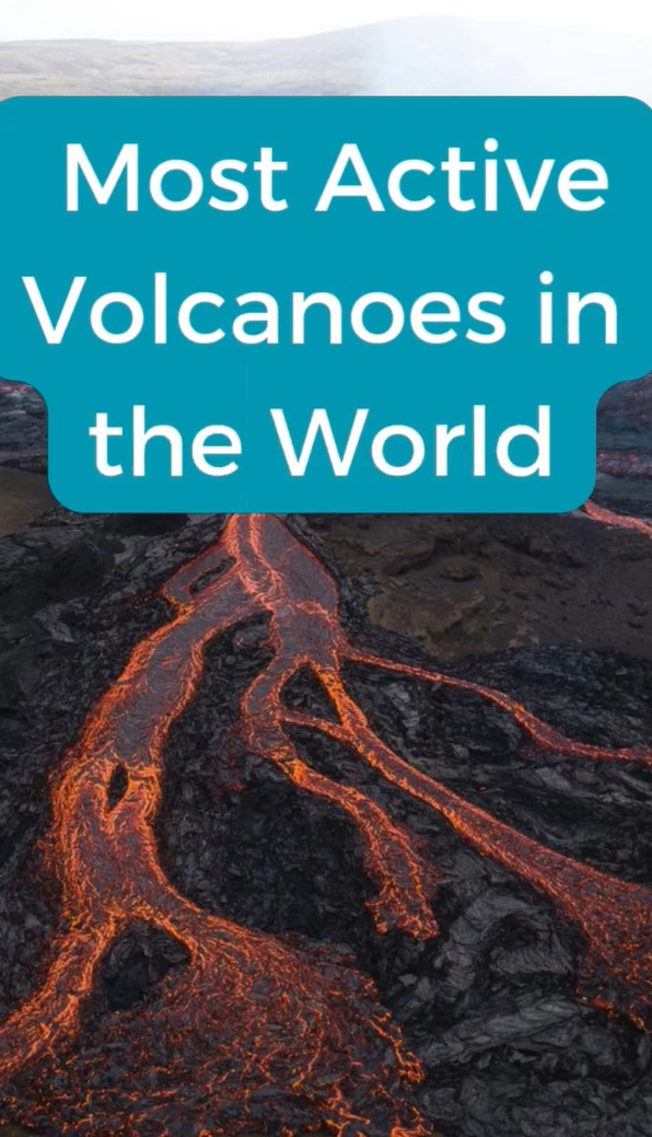 MOST ACTIVE VOLCANOES IN THE WORLD🌋 #top10 #facts #viral #world #explore #shorts #fantasy #global