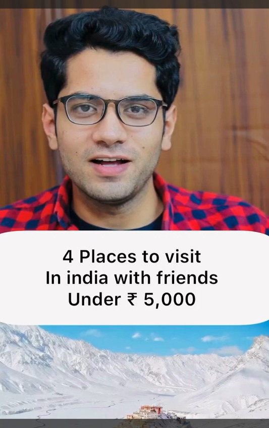 4 places to visit in india under ₹5000 | Shivam Malik motivation #shorts