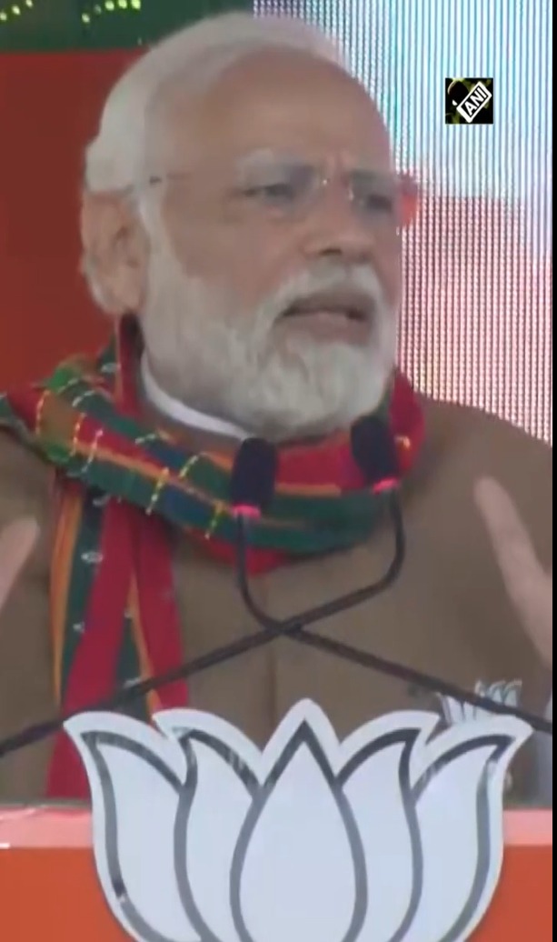 Tripura Polls- PM Modi asks public gathering to send his greetings to every person in Agartala