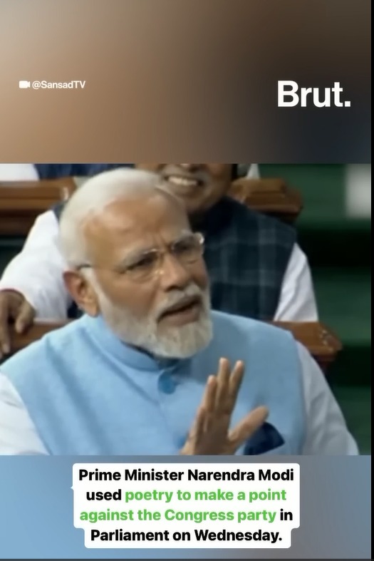 PM Modi took a dig at the Congress as he replied to the motion of thanks on the President’s address