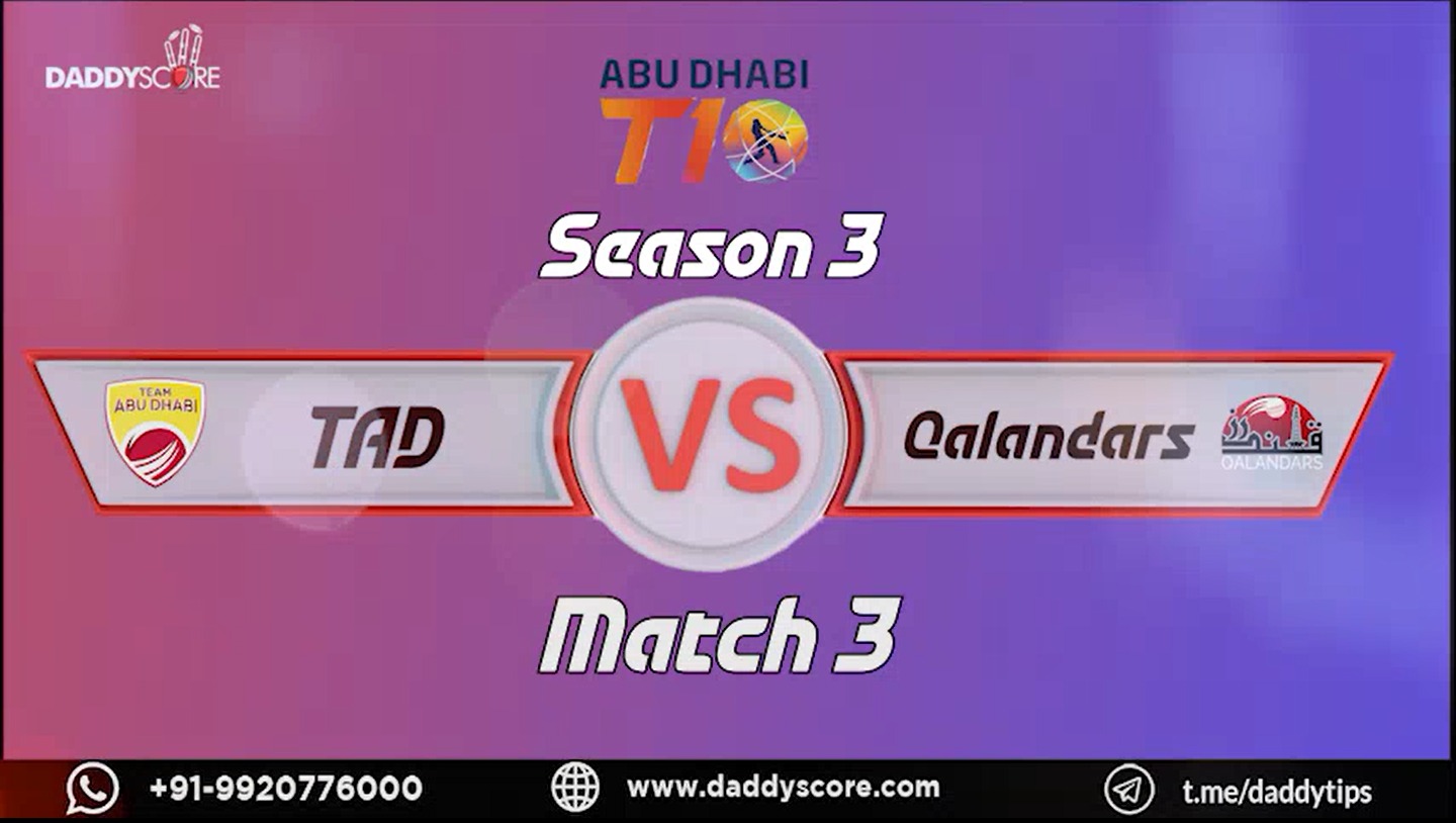 Match 3 I Team Abudhabi vs Qalandars I  Season 3 I Match Highlights