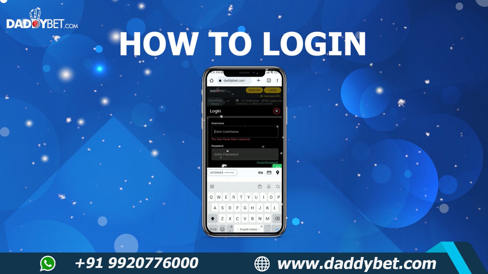 Learn How To Login On Daddybet 😉✌️