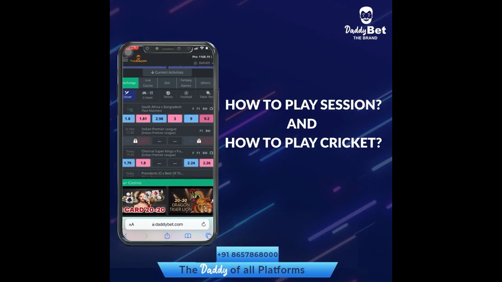 Learn How To Play Session & How To Play Cricket On Daddybet 🙌😉