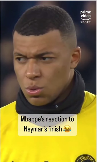 Mbappe’s Reaction To Neymar’s Finish🤣🤣🤣