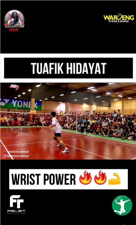 insane wrist power of taufik hidayat💯