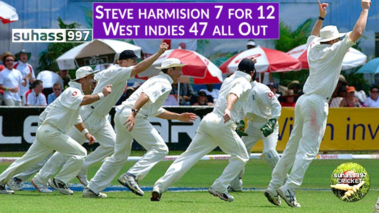 WEST INDIES CRUCIFIED – 47 ALL OUT from 41/5 | STEVE HARMISON takes 7 FOR 12