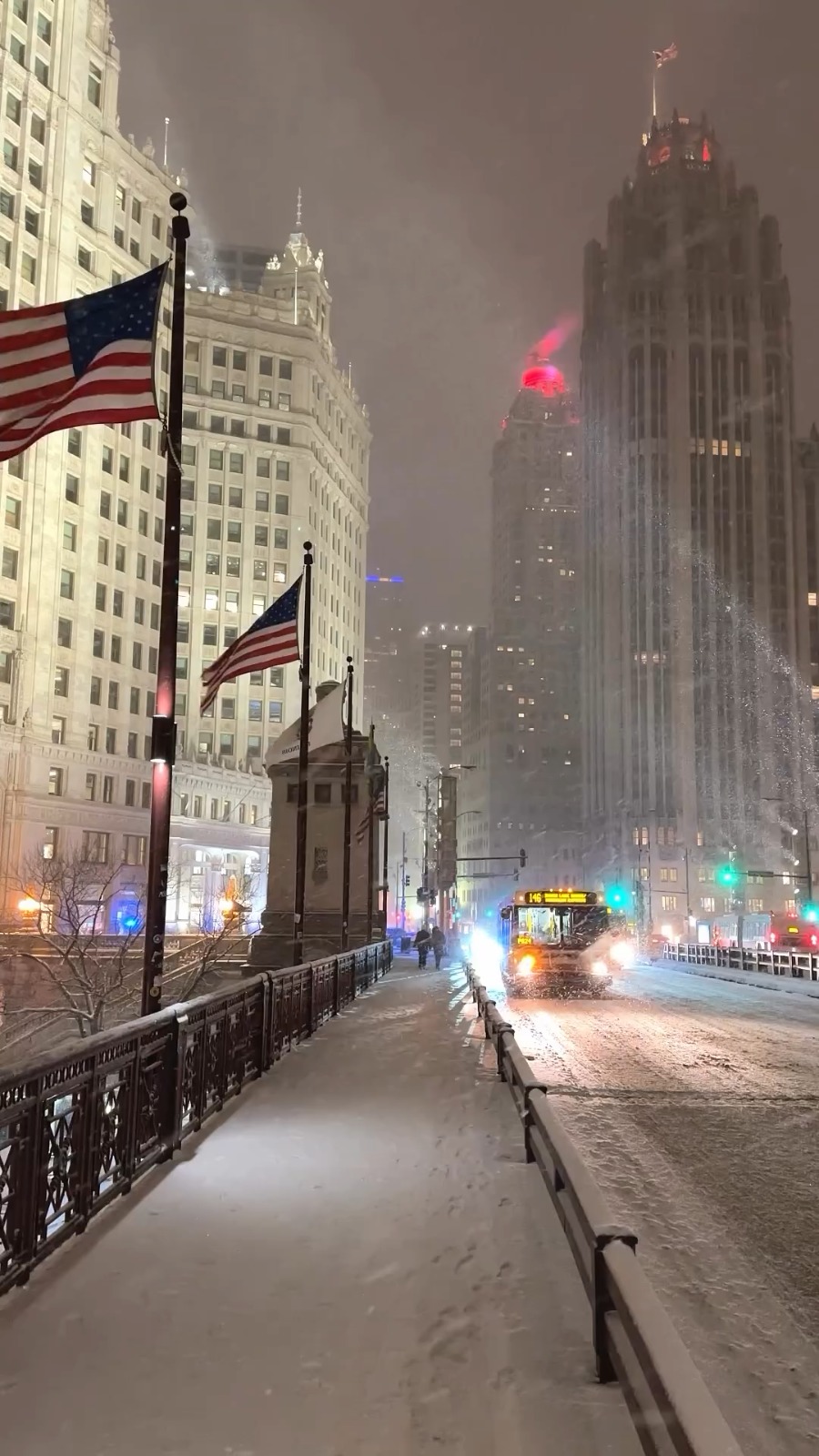 Chicago 🇺🇸♥️❄️ a winter wonderland night