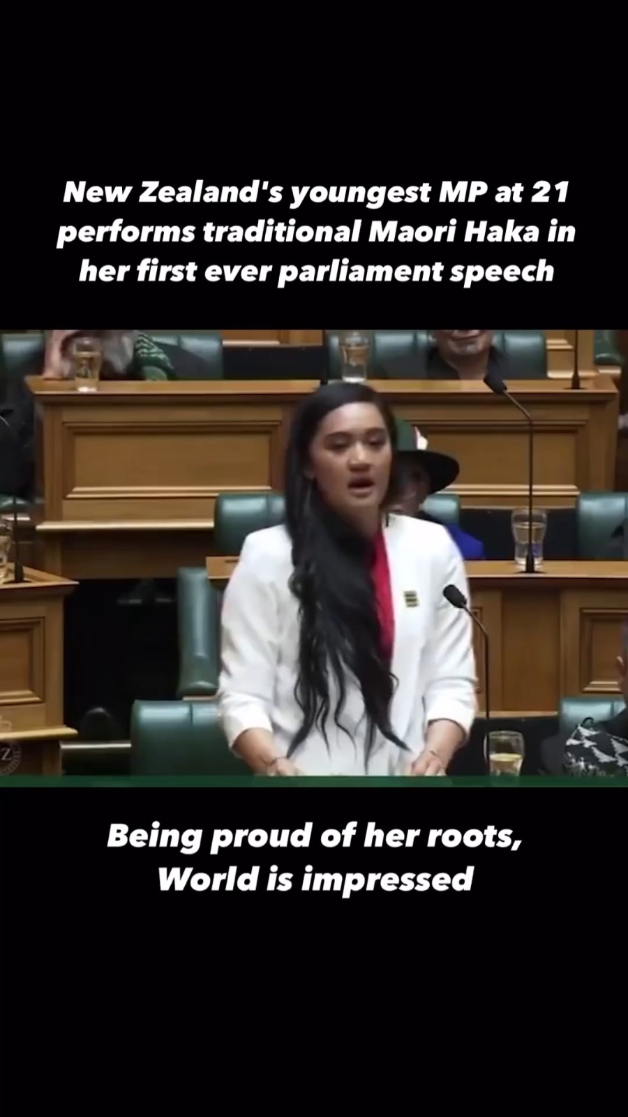 New Zealand’s youngest MP Maori Haka!