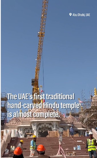With its spectacular pinnacles and marble arches already visible, the UAE’s much-anticipated Hindu temple is set to open to the public in February.