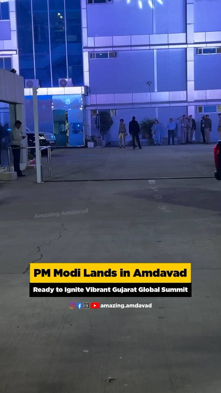 Ahead of Grand Debut, PM Modi Lands in Amdavad
