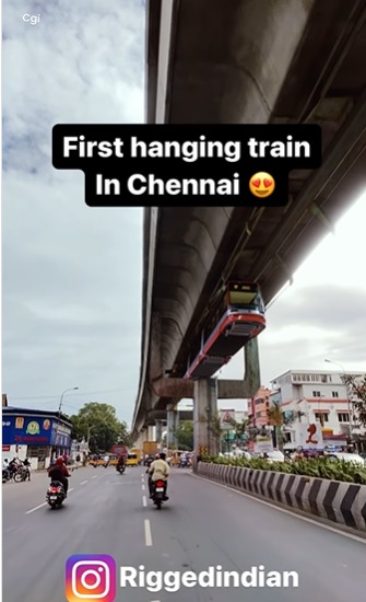 Hanging mono rail or suspended rail in chennai