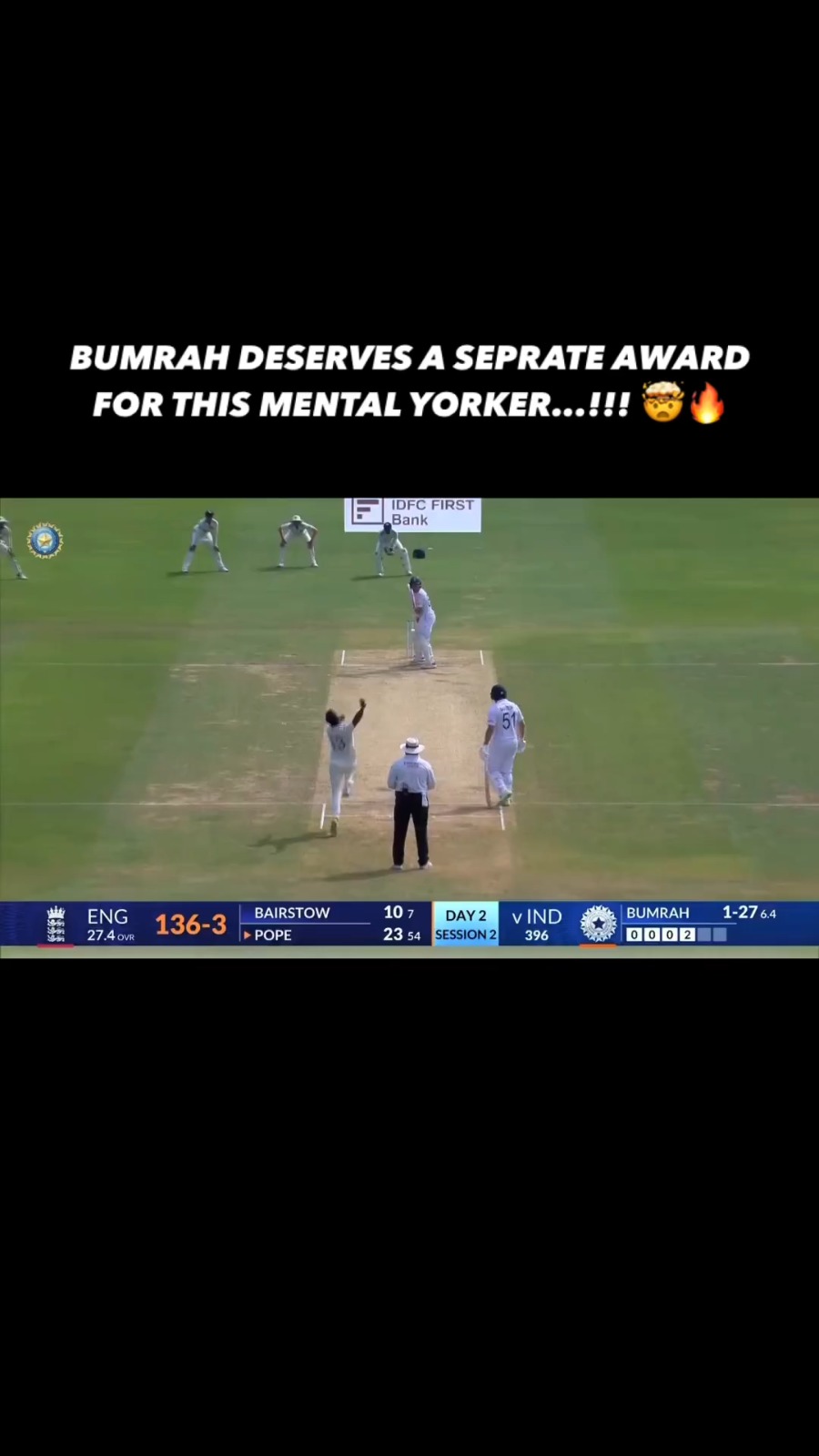 YORKER OF THE YEAR – BUMRAH..!!! 🔥