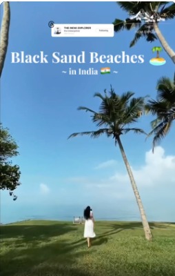 🏝️📍 The Beautiful Black Sand Beaches of India! There are many beaches that have black sand in India. It is a unique phenomenon which takes place due to high iron concentration.