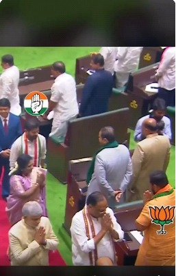 Video of the Day, Revanth Reddy handshake with Bhai Tiger Raja Singh 🚩 in Telangana Assembly
