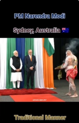 Prime Minister Narendra Modi welcomed at Qudos Bank Arena in Sydney in a traditional manner Respect country.