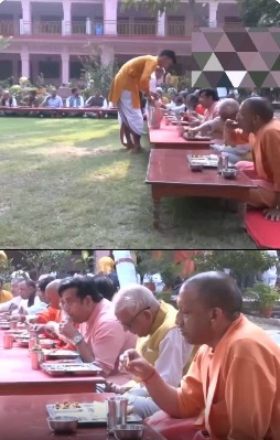 Honourable chief minister Yogi adityanath ji with ravikisan in Gorakhpur up.