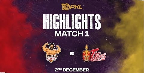 Match Highlights- Gujarat Giants vs Telugu Titans – December 2 – PKL Season 10