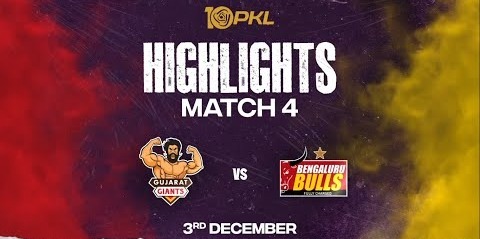 Match Highlights- Gujarat Giants vs Bengaluru Bulls – December 3 – PKL Season 10