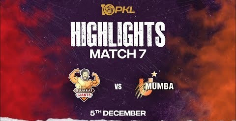 Match Highlights- Gujarat Giants vs U Mumba – December 5 – Pro Kabaddi Season 10