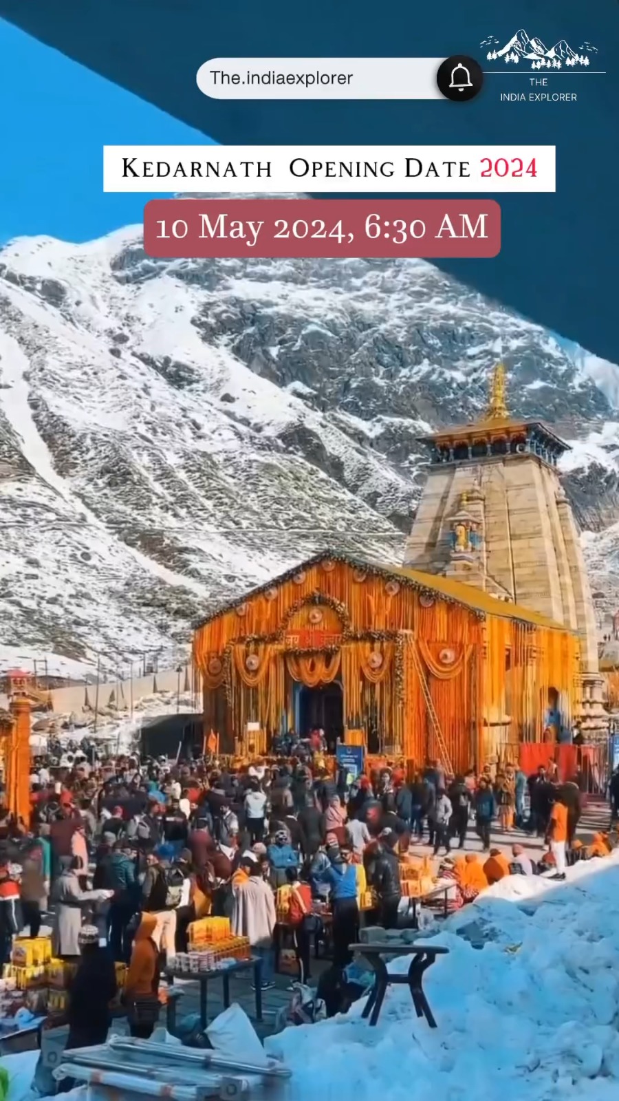 🔱 Kedarnath Opening Date is Here! Priests of the Omkareshwar Temple have set a date of Kedarnath Temple’s opening according to the Panchang. 🕉 .