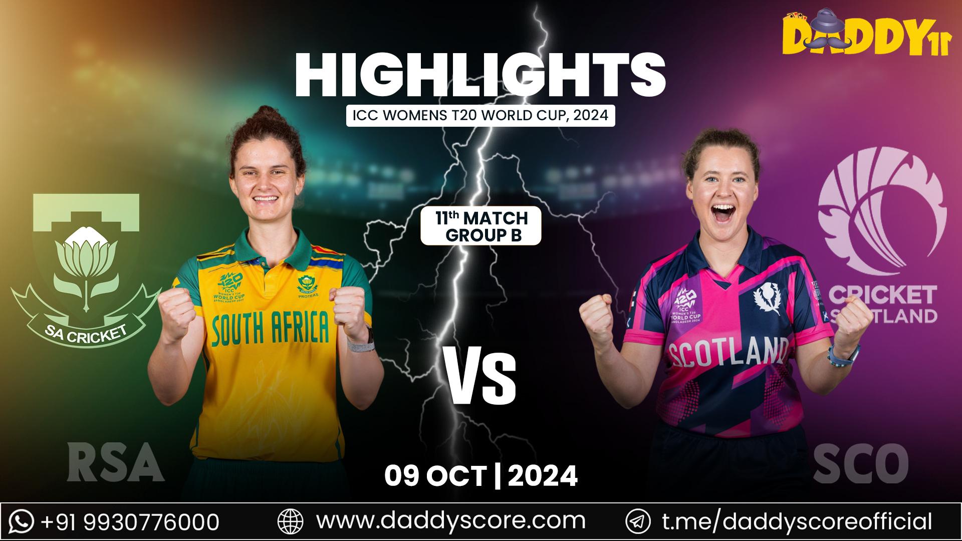 South Africa Women vs Scotland Women, 11th Match, Group B