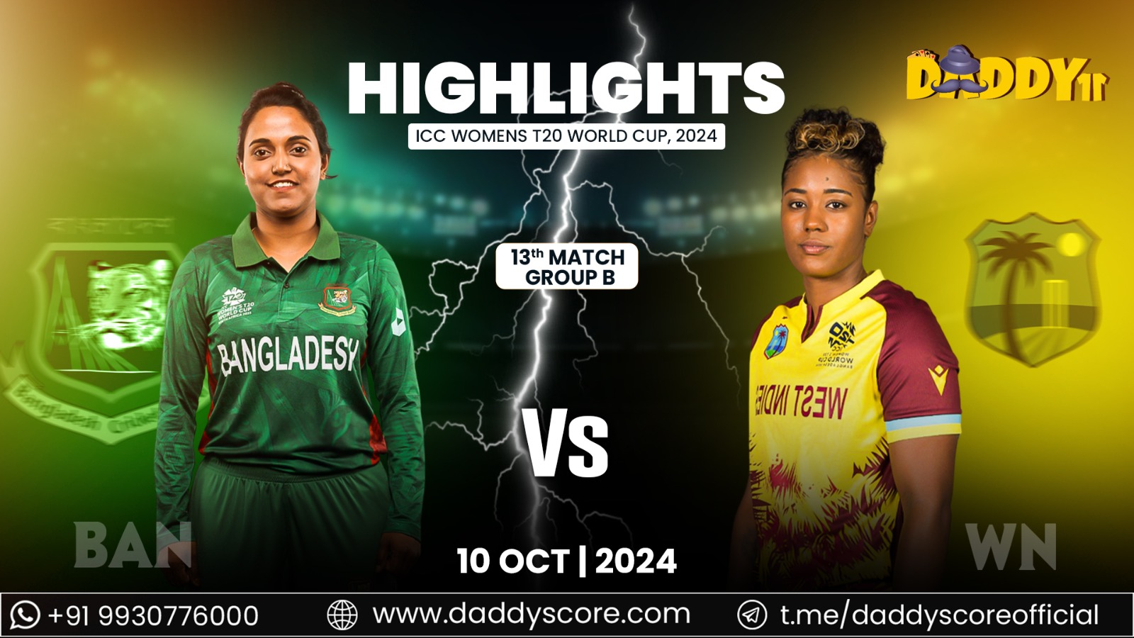 Bangladesh Women vs West Indies Women, 13th Match, Group B