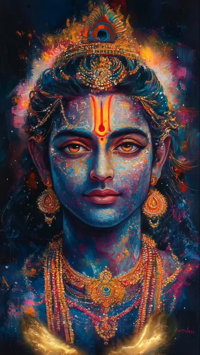 Lord Krishna, an avatar of Vishnu and the creator and sustainer of all universes, once revealed his divinity to his mother Yashoda.