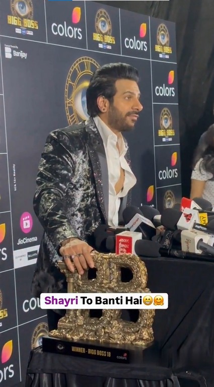 Bigg Boss 18 winner Karan Veer celebrates his victory with a soulful shayari!
