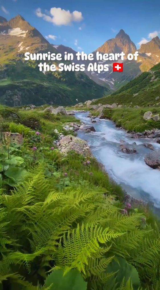 Sunrise in the heart of the Swiss Alps